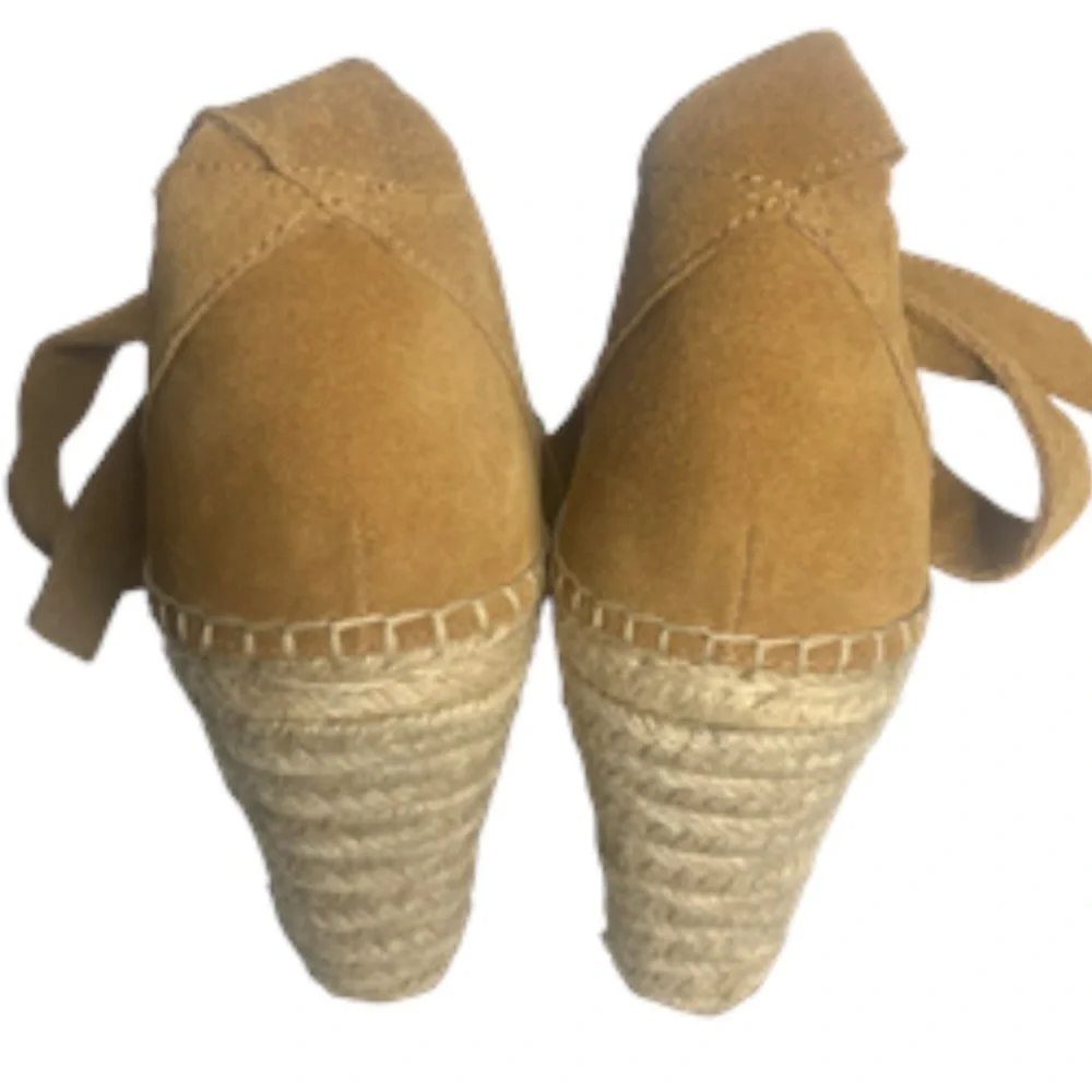 Marc Fisher Espadrilles 9.5  Kaee Wedge Suede Strappy Cruise Vacation Resort
